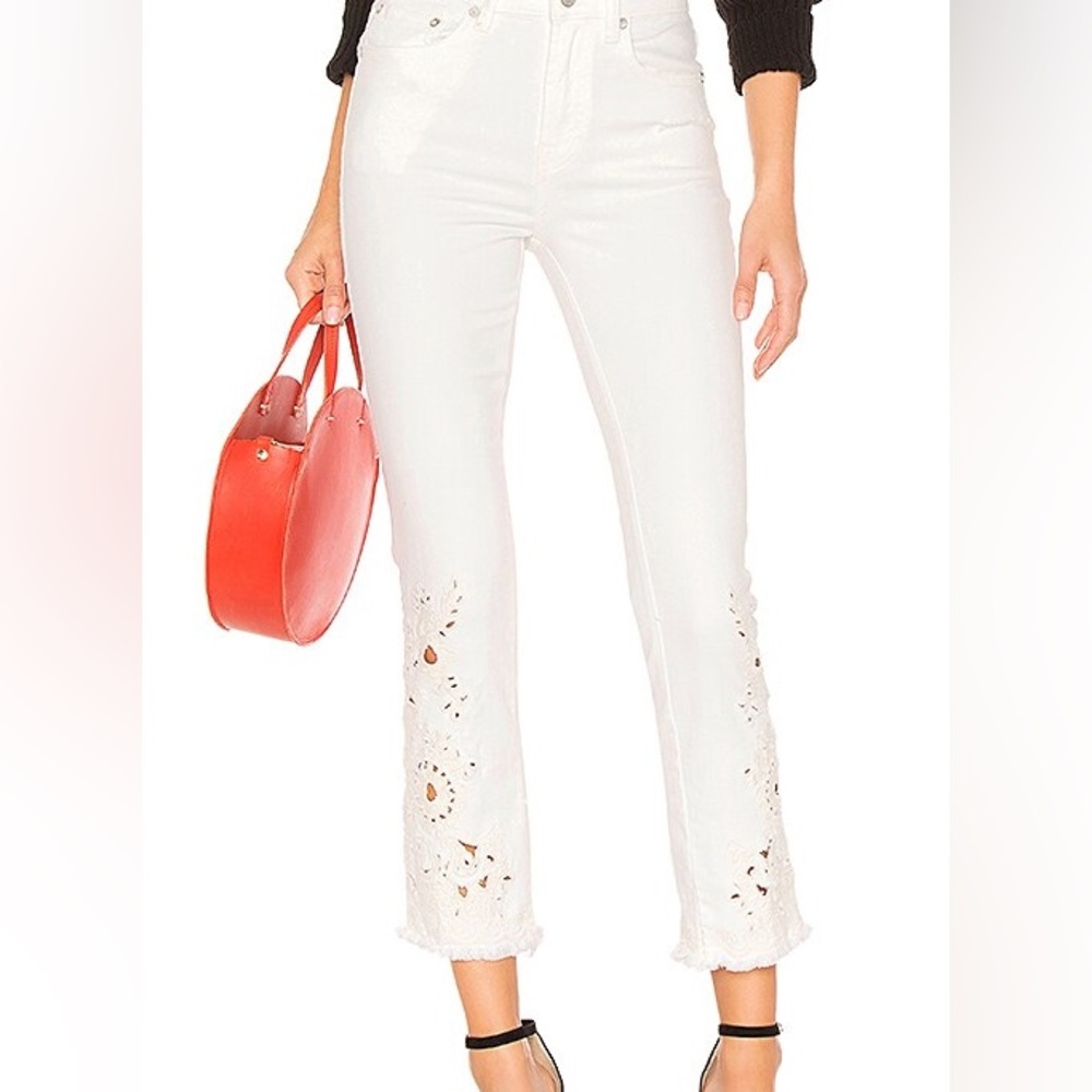 Free People Cutwork Cigarette Jeans